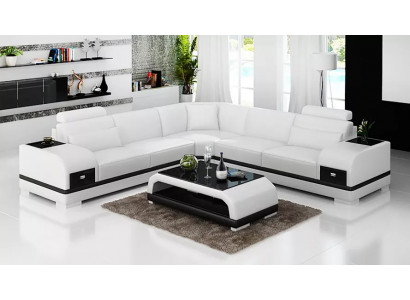Design Ledergarnitur Couchen Eckcouch Sofa Polster Sofas Ledercouch Wohnzimmer