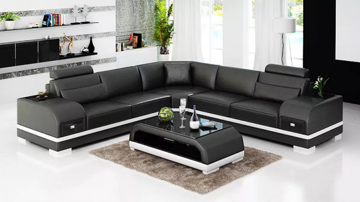 Design Ledergarnitur Couchen Eckcouch Sofa Polster Sofas Ledercouch Wohnzimmer