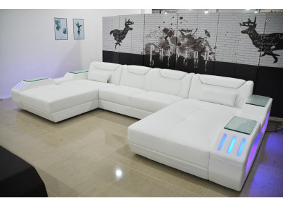 Leder Ecksofa U-förmiges Sofa Modernes Sofa Ecksofa Weiches Wohnbereich Design