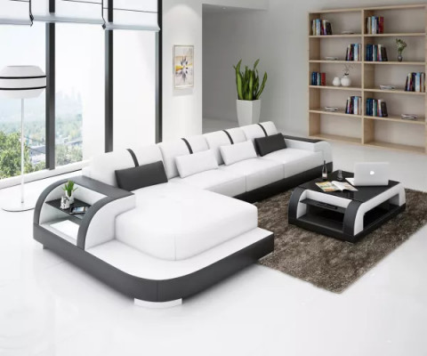 Design Eckcouch Ledergarnitur Sofa Polster Couchen Sofas Ledercouch Wohnzimmer