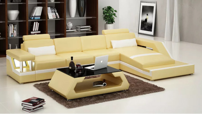 Ecksofa Polster Ledersofa Ecksofa L-Form Modernes Sofa Wohnlandschaft