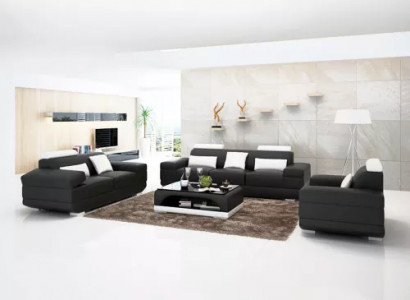 Moderne Couch Sofagarnitur 321 Sitzer Couchtisch Ledersofa Sofa Wohnlandschaft