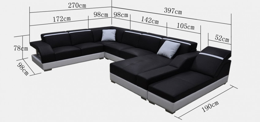 Ledersofa Sofa Couch Wohnlandschaft Ecksofa Garnitur Design Modern Sofa mit USB