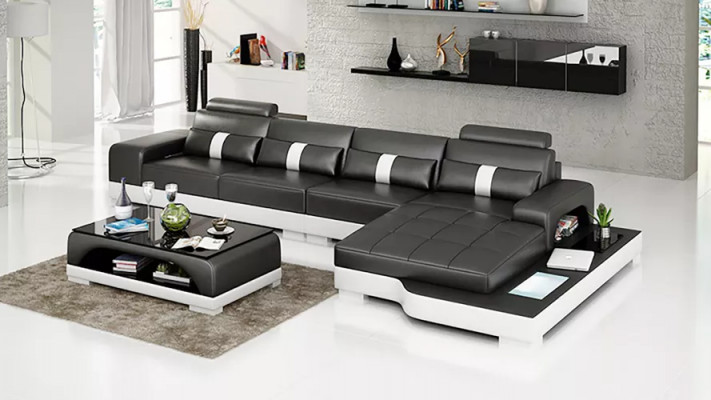 Ecksofa L-Form Ecksofa Ledersofa Designer-Sofa Polster Ecksofa Wohnlandschaft