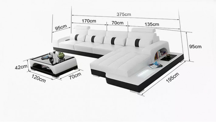 Ecksofa L-Form Ecksofa Ledersofa Designer-Sofa Polster Ecksofa Wohnlandschaft