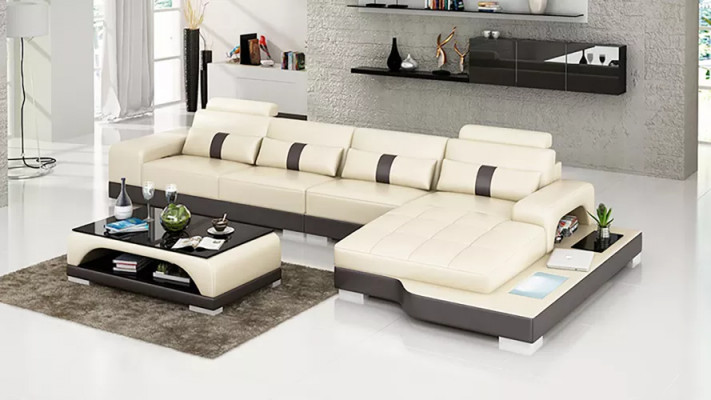 Ecksofa L-Form Ecksofa Ledersofa Designer-Sofa Polster Ecksofa Wohnlandschaft