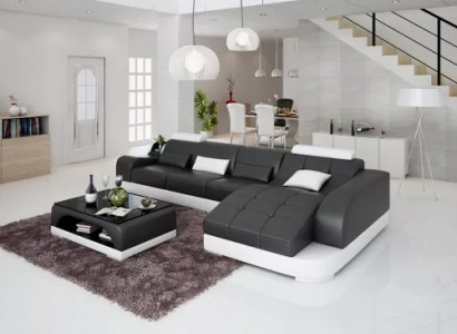 Ecksofa L-Form Modernes Sofa Ledersofa Ecksofa Polster Wohnlandschaft
