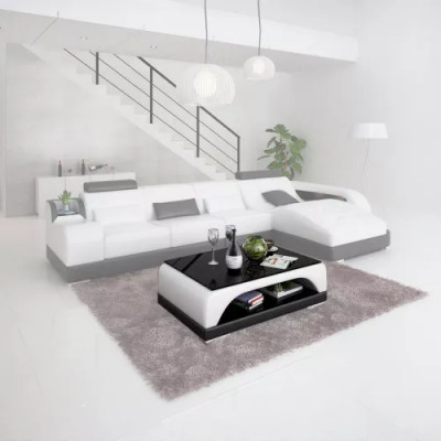 Ecksofa L-Form Modernes Sofa Ledersofa Ecksofa Polster Wohnlandschaft