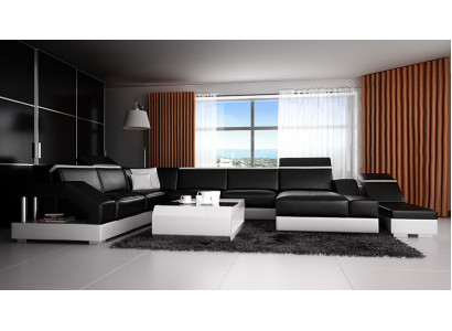 Ledersofa Sofa Couch Wohnlandschaft Ecksofa Garnitur Design Modern Sofa K5011