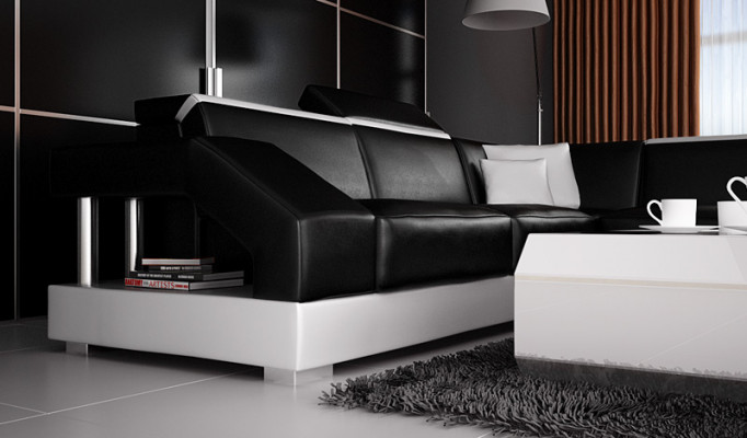 Ledersofa Sofa Couch Wohnlandschaft Ecksofa Garnitur Design Modern Sofa K5011