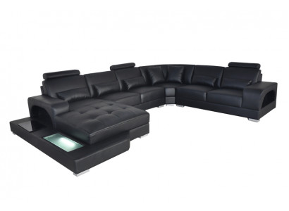 Design Leder Polster Sitz Ecke Zimmer Sofa Eck Sofas Landschaft Designer Wohn
