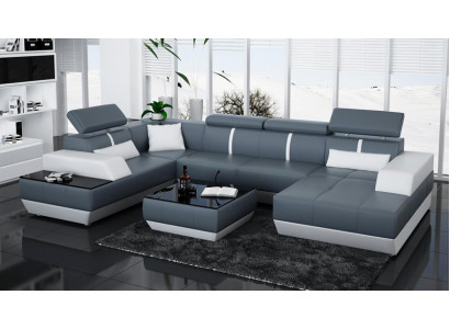 Ledersofa Sofa Couch Wohnlandschaft Ecksofa Garnitur Design Modern Sofa K5015