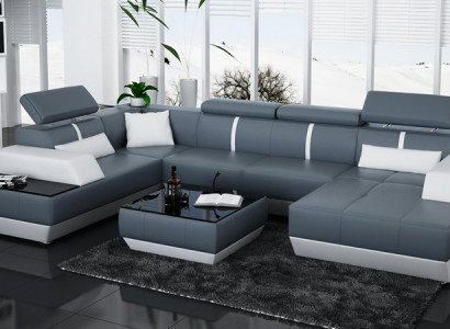 Ledersofa Sofa Couch Wohnlandschaft Ecksofa Garnitur Design Modern Sofa K5015