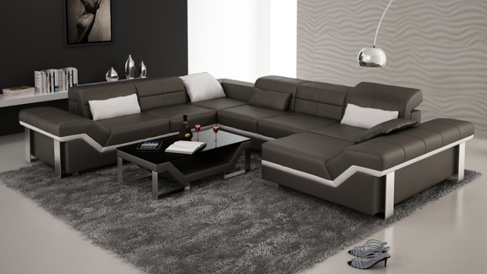 Ledersofa Sofa Couch Wohnlandschaft Ecksofa Garnitur Design Modern Sofa