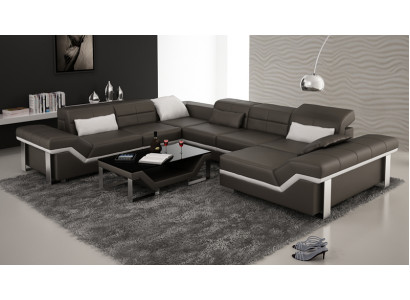Ledersofa Sofa Couch Wohnlandschaft Ecksofa Garnitur Design Modern Sofa