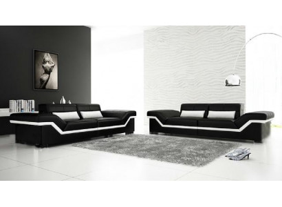Ledersofa USB Maßanfertigung Sofa 3+3 Sitzer Design Sofa Polster Leder Garnitur