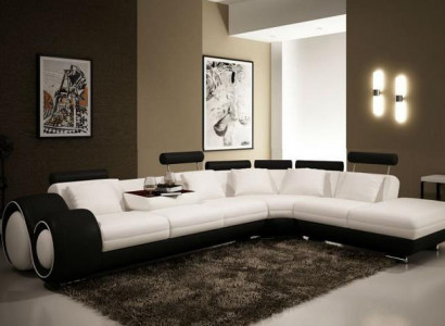 LEDERSOFA LEDERCOUCH USB GARNITUR SOFA WOHNLANDSCHAFT SCHWARZ/WEIß Maßfertigung