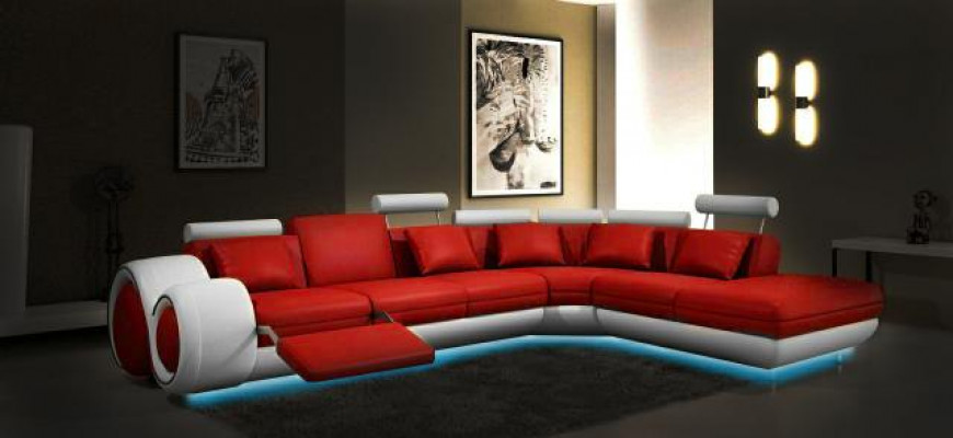 LEDERSOFA mit USB LEDERCOUCH GARNITUR SOFA COUCH WOHNLANDSCHAFT Berlin V NEU
