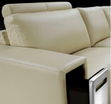 Ledersofa Ecksofa Sofa mit USB,Design Sitz Polster Garnitur Wohnlandschaft 2348