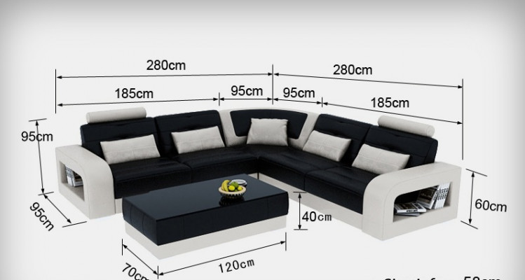 Ledersofa USB Wohnlandschaft Ecksofa Ecke Garnitur Design Sofa Couch L6008B Neu