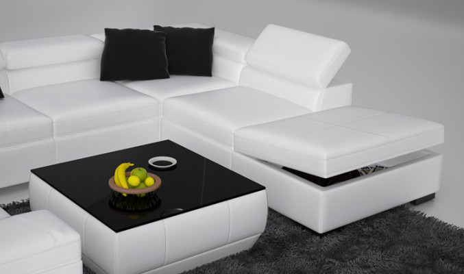 Ledersofa Sofa Couch Wohnlandschaft Ecksofa Eck Garnitur Design Modern U K5006