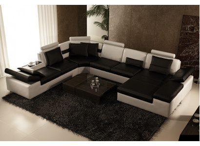 Ledersofa Sofa Couch Wohnlandschaft Ecksofa Garnitur Design Modern Sofa K5014