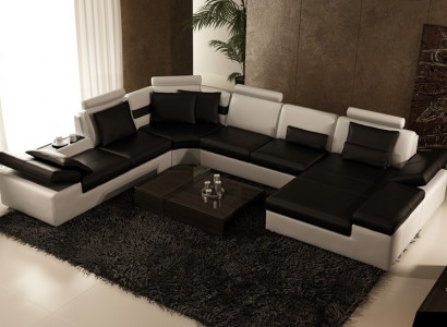 Ledersofa Sofa Couch Wohnlandschaft Ecksofa Garnitur Design Modern Sofa K5014