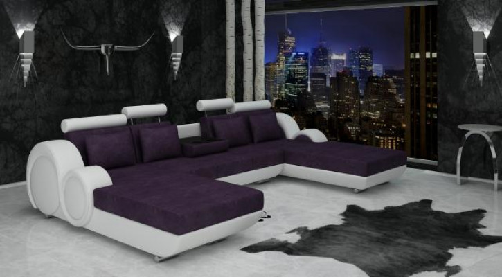 Textilsofa U-Form Couch Ecksofa Designer Sofa Garnitur 2 Liegen Stoffsofa Berlin