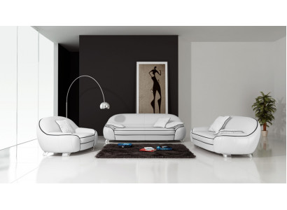 Ledersofa Couch Wohnlandschaft 3+2+1 Sitzer Garnitur Design Modern Sofa F3013