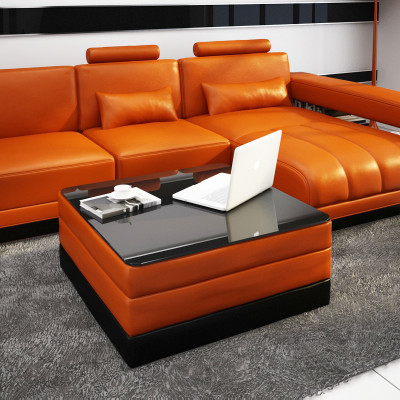 Ledersofa Couch Wohnlandschaft Ecksofa Eck Garnitur Design Modern Sofa F3017C