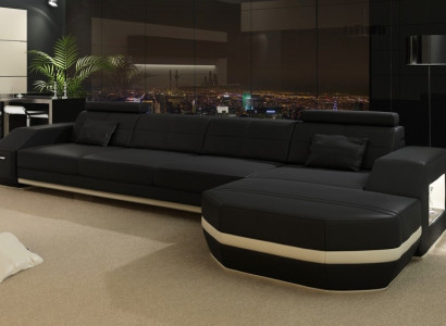 Stilvoll entspannen Neues L-förmiges Ecksofa mit Premium-Lederbezug