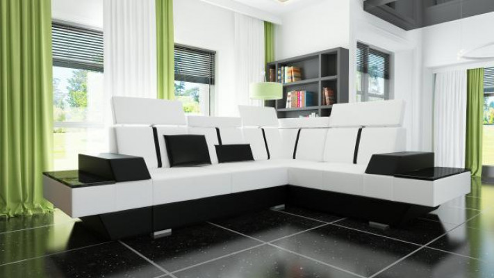 Maßfertigung Ledersofa USB Wohnlandschaft Polster Sofa Ecksofa Eckcouch Couch