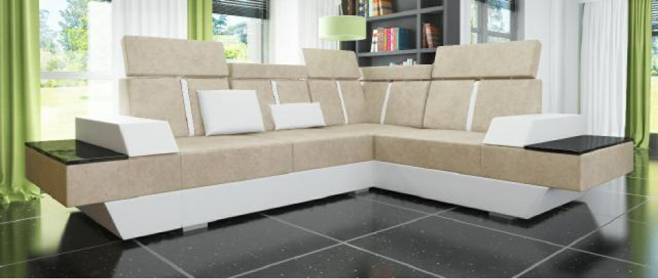 Design Ecksofa + USB Wohnlandschaft Sofa Ecksofa Stoff Leder Maßanfertigung Neu