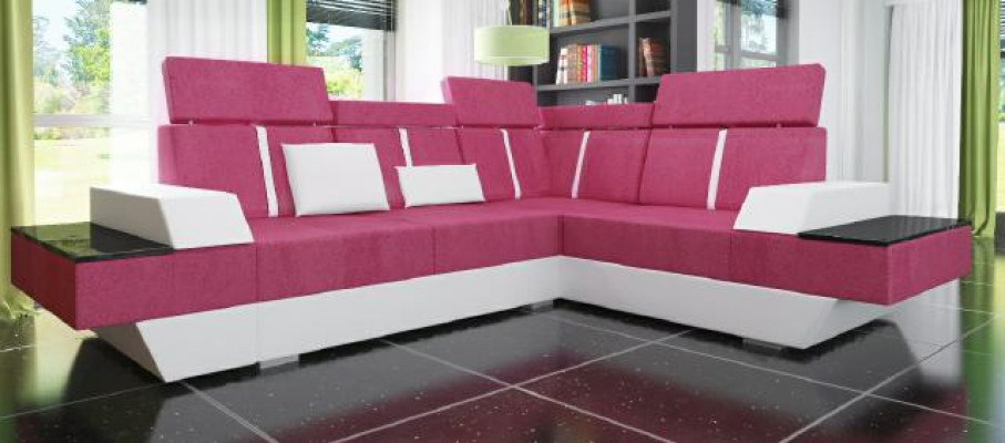 Design Wohnlandschaft Sofa Ecksofa USB Stoff Textil Leder Maßanfertigung Ecksofa