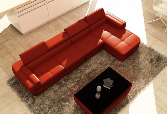 Modern Ecksofa mit USB Polster Leder Design Sofa Garnitur Wohnlandschaft Tettau