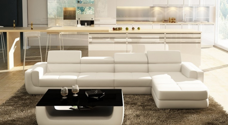 Ecksofa Ledersofa + USB Wohnlandschaft L Form Sofa Polster Sitz Ecke Tettau Rot