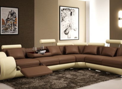 Ledersofa mit USB Wohnlandschaft Ecksofa Eck Garnitur Design Modern Sofa A1163C