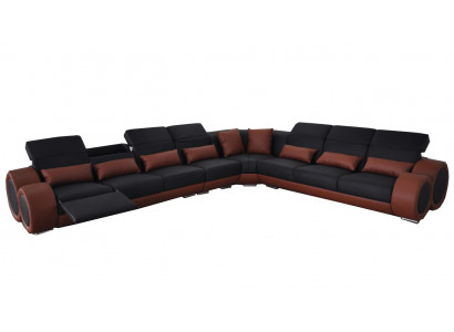 Design Eck Couch mit USB Polster Sofa Leder Sitz Garnitur Moderne Sofas Sitz Neu
