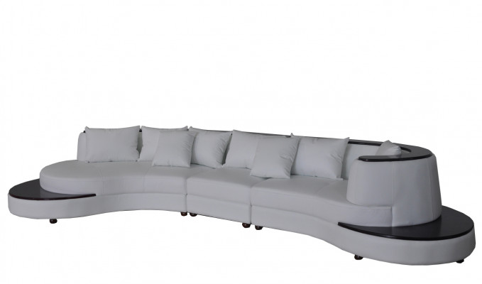 Luxus Wohn Eck Leder Garnitur Polster XXL Big Sofa mit USB UForm Ecke Landschaft