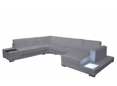 Ledersofa Couch Wohnlandschaft Ecksofa Garnitur Design Modern Sofa U-Form A1110