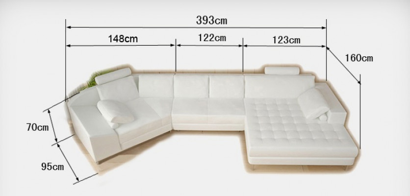 Ledersofa Couch Wohnlandschaft Ecksofa Eck Garnitur Design Modern Sofa A1116