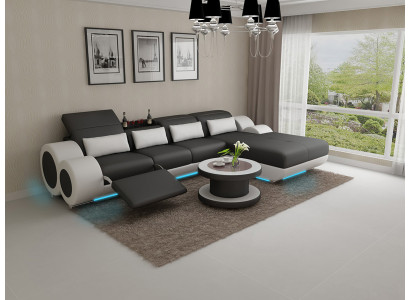 Ledersofa + USB Sofagarnitur Neu Ecksofa Eck Garnitur Design Modern Sofa G8035H