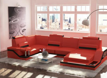 Wohnlandschaft Couch Ecke Ecksofa Garnitur Textil Stoff Leder Sofas Sofa mit USB