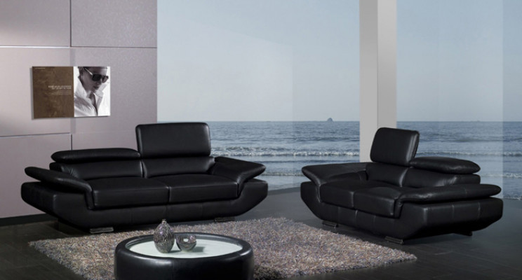 Sofagarnitur mit USB Polster Sofa Sitz Leder Garnitur 3+2 Sitzer Weilrod "Weiß"