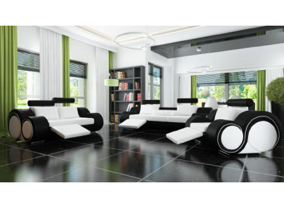 LEDERSOFA 321 SOFAGARNITUR SITZER RELAX POLSTERGARNITUR COUCH COUCHGARNITUR