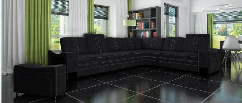 Stoffcouch Textil Polster Eckcouch Sofa mit USB Ecksofa Wohnlandschaft Stoffsofa