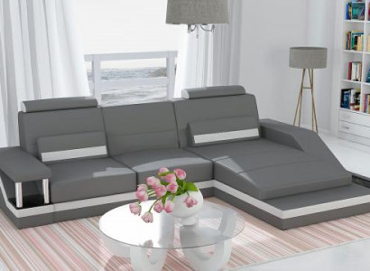 Ecksofa Garnitur Leder Textil Stoff Wohnlandschaft Sofa USB Neu Maßanfertigung