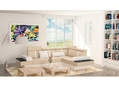 Designer Wohnlandschaft Eckcouch Neu Couch Sofa Polster Ledersofa + USB,Garnitur