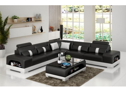 Designer Wohnlandschaft Ecksofa Sofa USB Big L Form XXL Sitz Garnitur Sandberg