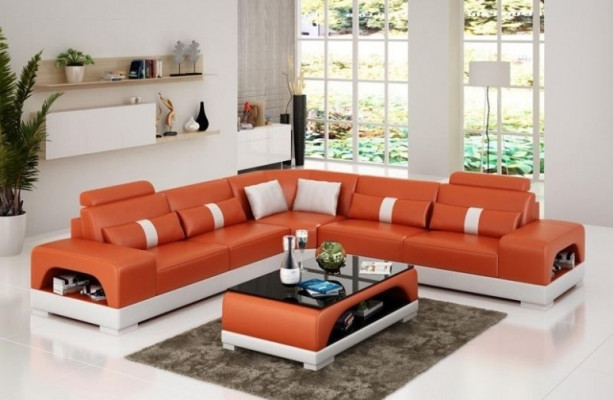 Designer Wohnlandschaft Ecksofa Sofa USB Big L Form XXL Sitz Garnitur Sandberg